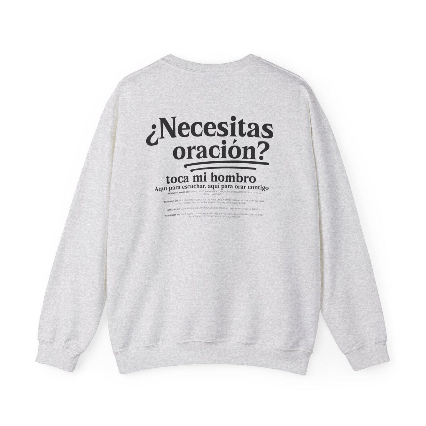 Spanish Inspirational Need Prayer? Tap My Shoulder We Can Pray Trendy Christian Conversation Starter Sweatshirt Minimalist Faith-Based Tee