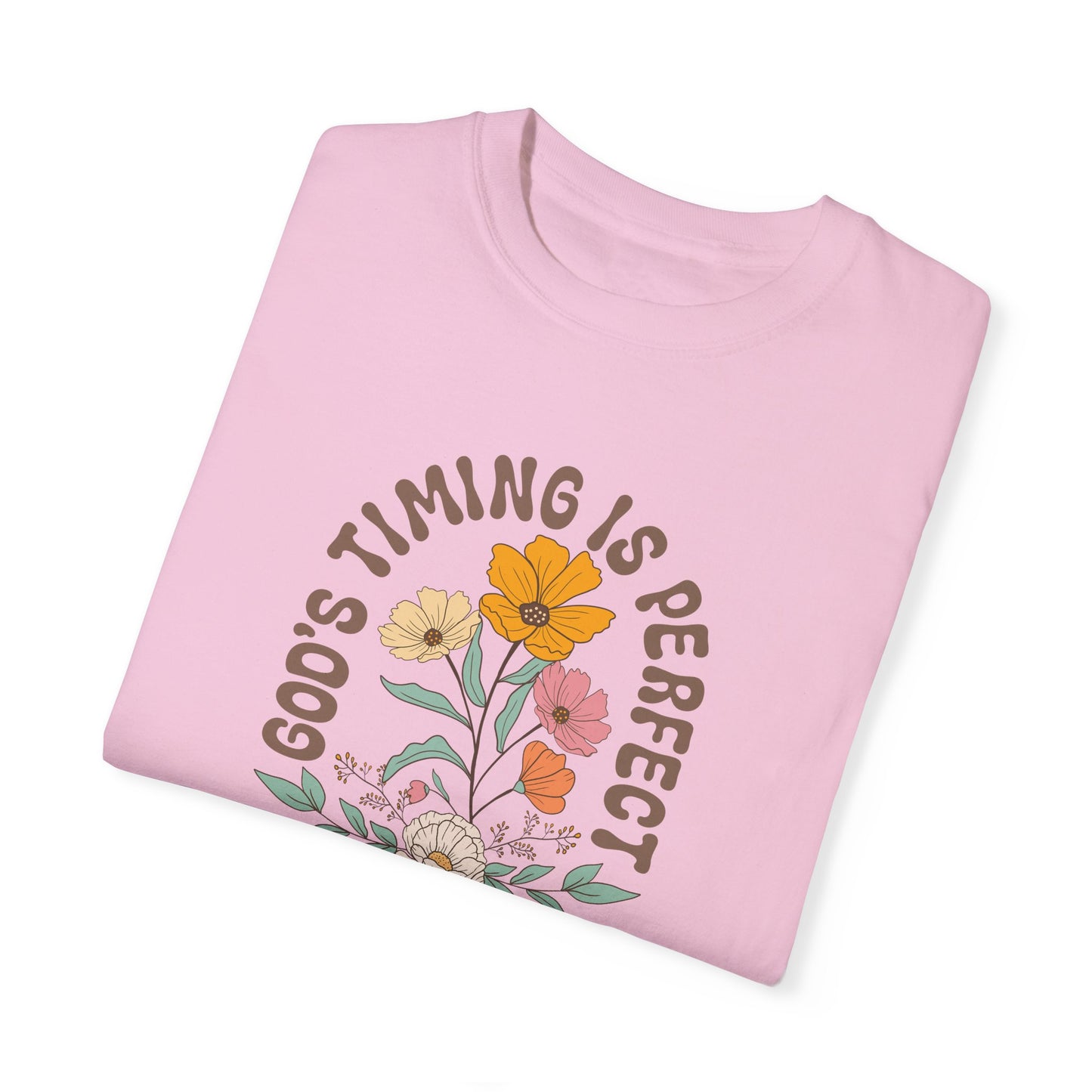 God’s Timing is Perfect T-Shirt – Christian Faith Tee for Women, Soft & Comfortable, Minimalist Design, Fast Shipping