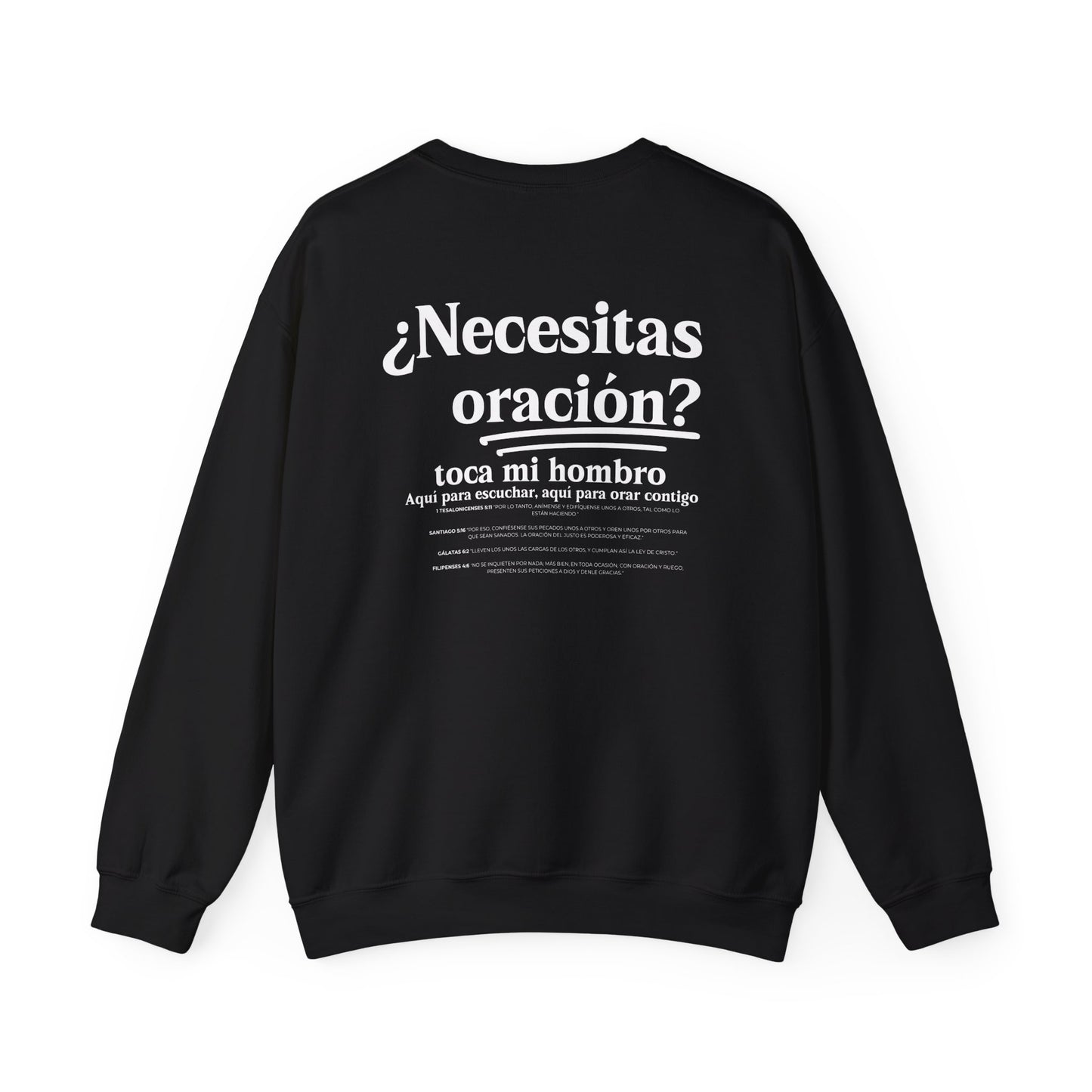 Spanish Inspirational Need Prayer? Tap My Shoulder We Can Pray Trendy Christian Conversation Starter Sweatshirt Minimalist Faith-Based Tee