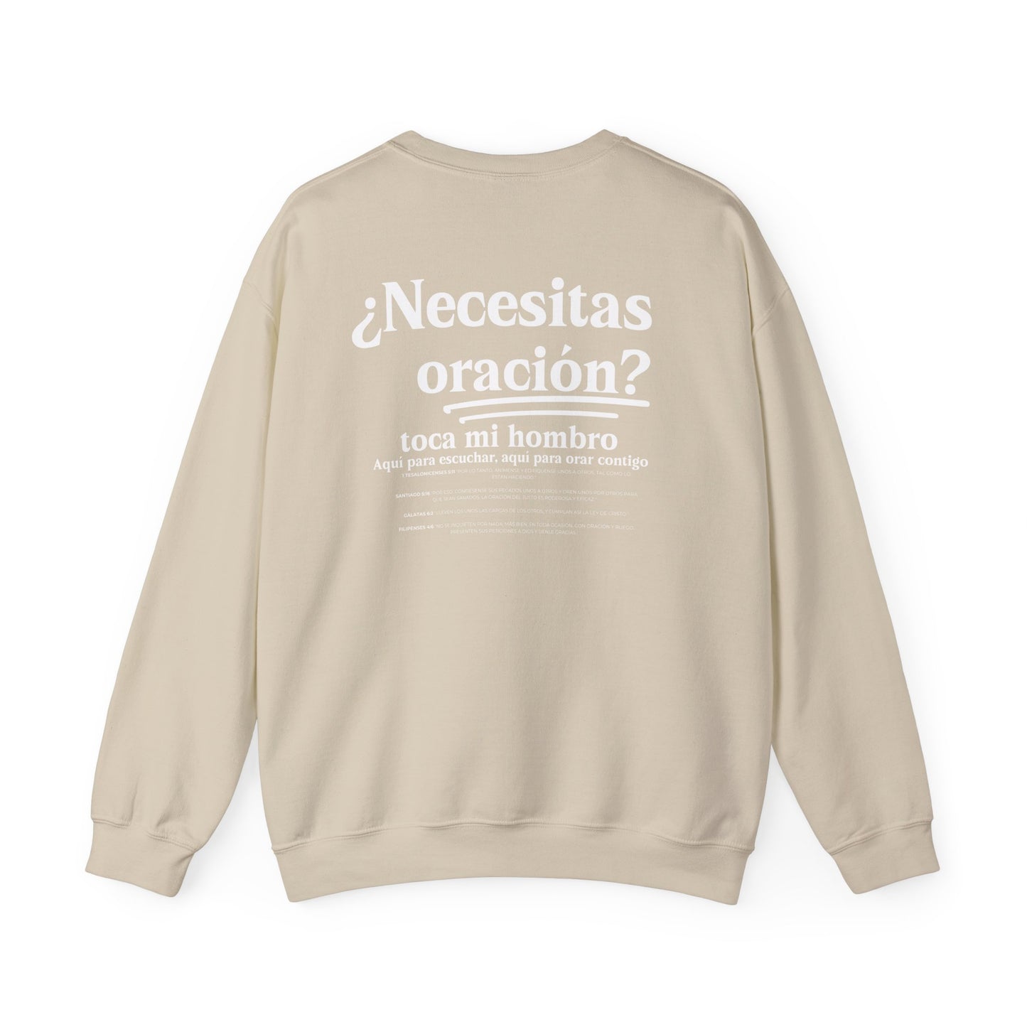 Spanish Inspirational Need Prayer? Tap My Shoulder We Can Pray Trendy Christian Conversation Starter Sweatshirt Minimalist Faith-Based Tee
