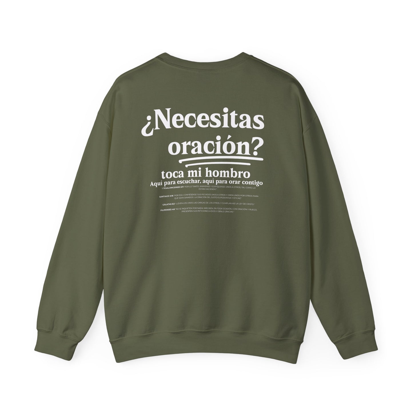 Spanish Inspirational Need Prayer? Tap My Shoulder We Can Pray Trendy Christian Conversation Starter Sweatshirt Minimalist Faith-Based Tee