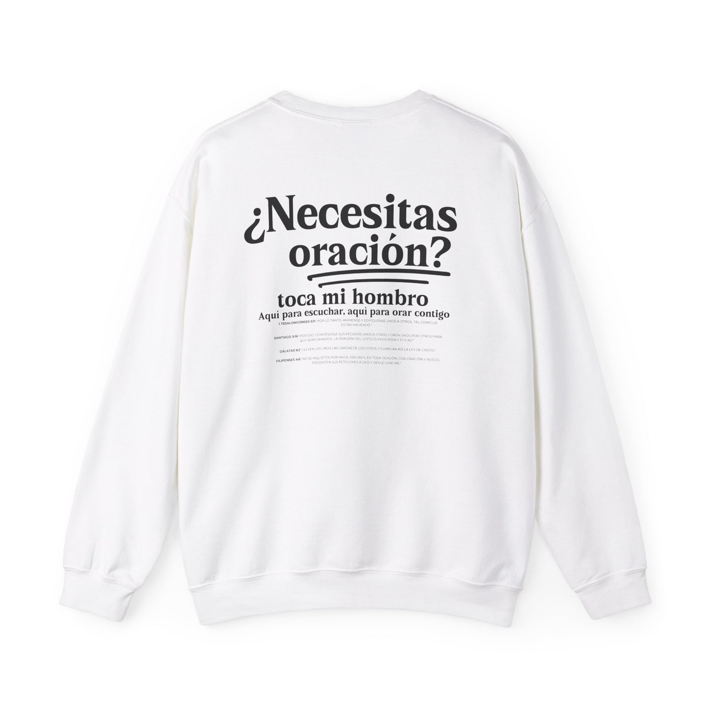 Spanish Inspirational Need Prayer? Tap My Shoulder We Can Pray Trendy Christian Conversation Starter Sweatshirt Minimalist Faith-Based Tee