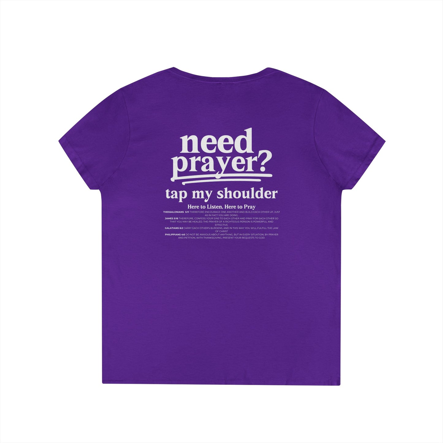 Need Prayer? Ladies' Trendy V-Neck T-Shirt, Faith Tee, Prayer Shirt, Spiritual Gift, Comfort Clothing, Thoughtful Apparel Christian Tee