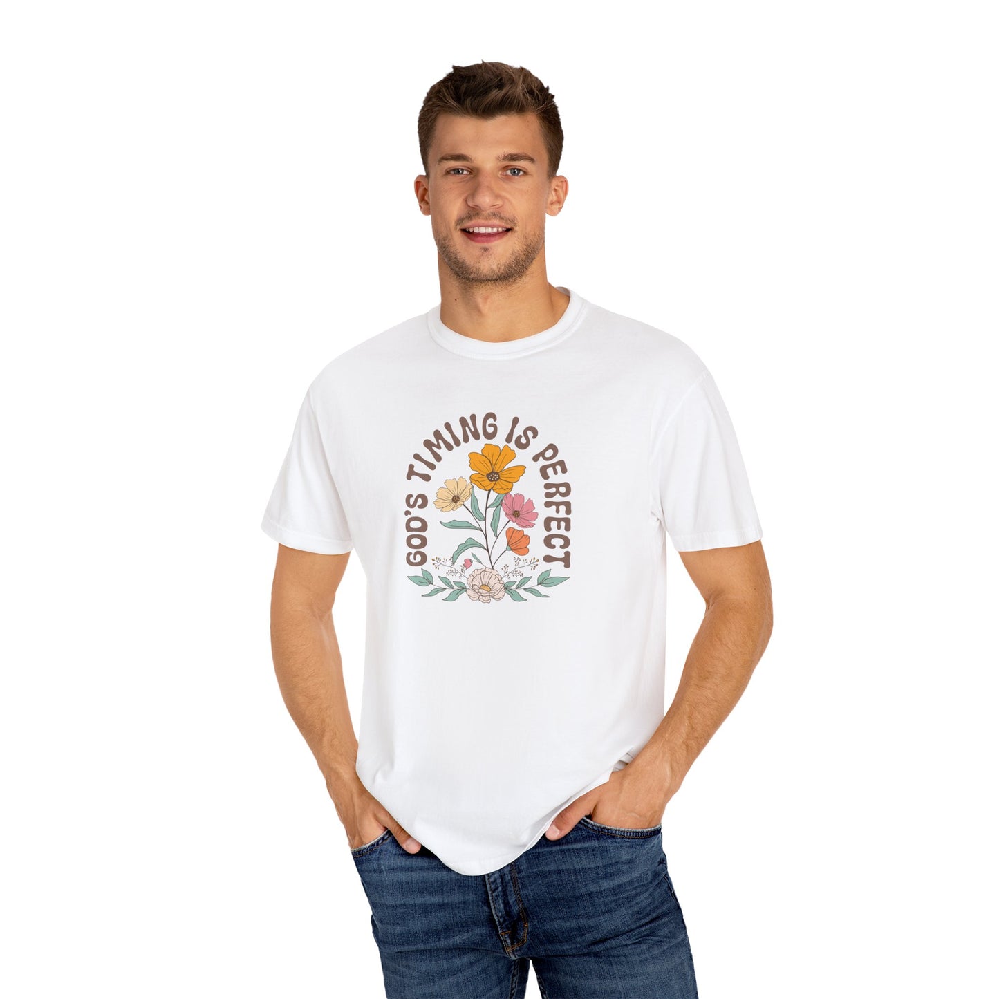 God’s Timing is Perfect T-Shirt – Christian Faith Tee for Women, Soft & Comfortable, Minimalist Design, Fast Shipping
