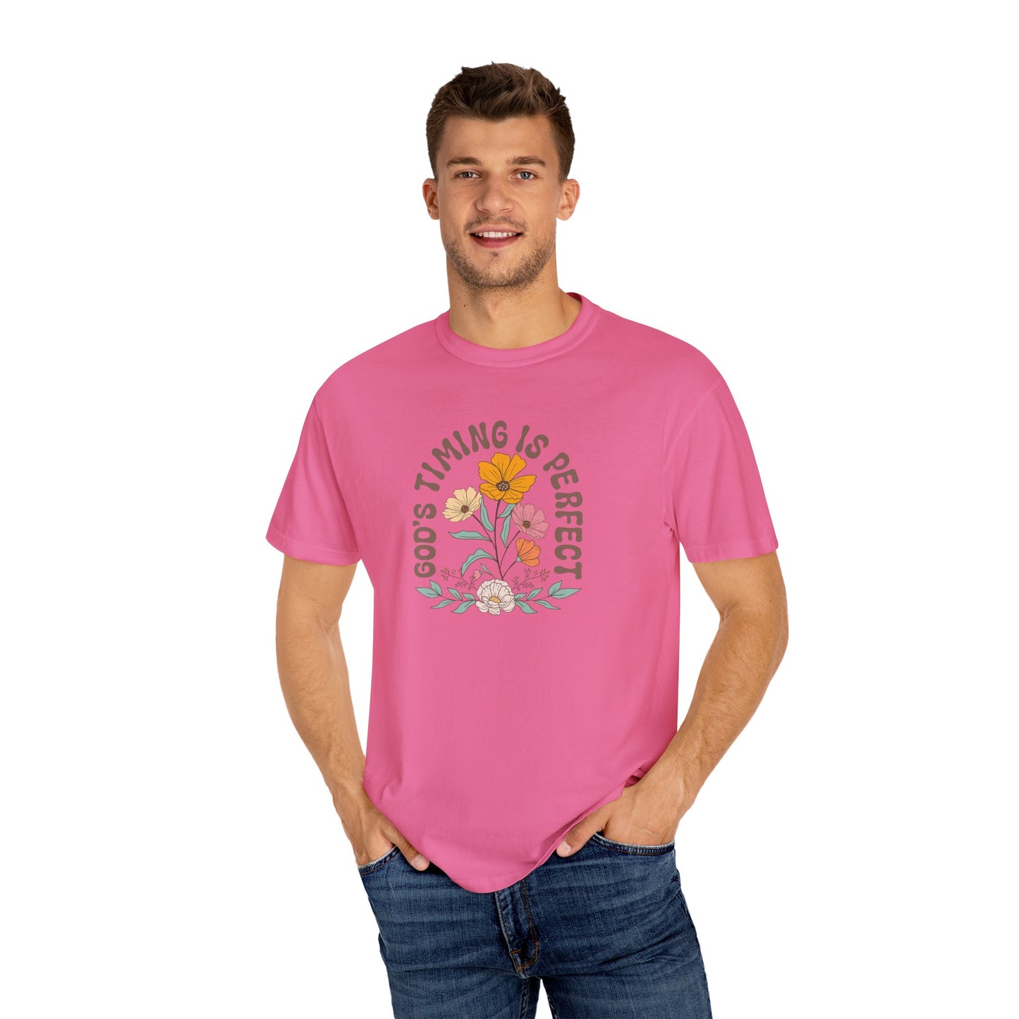 God’s Timing is Perfect T-Shirt – Christian Faith Tee for Women, Soft & Comfortable, Minimalist Design, Fast Shipping