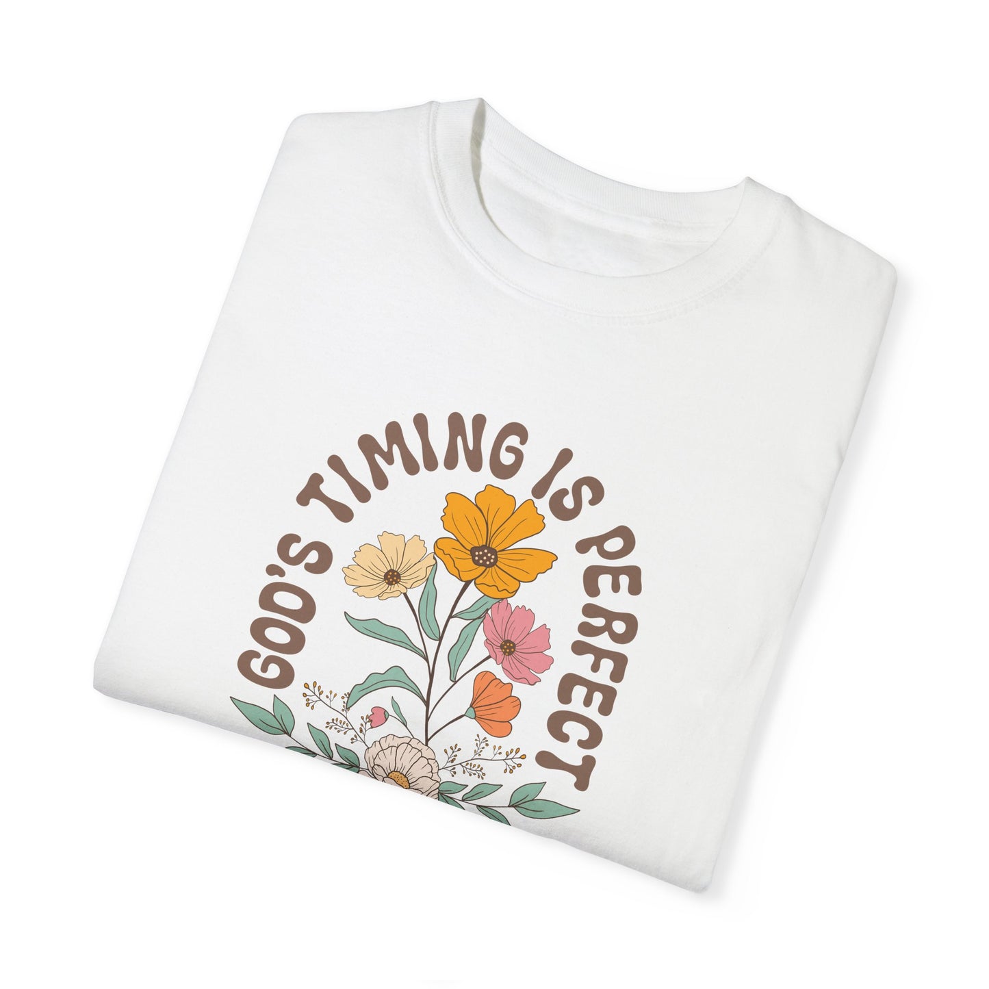 God’s Timing is Perfect T-Shirt – Christian Faith Tee for Women, Soft & Comfortable, Minimalist Design, Fast Shipping