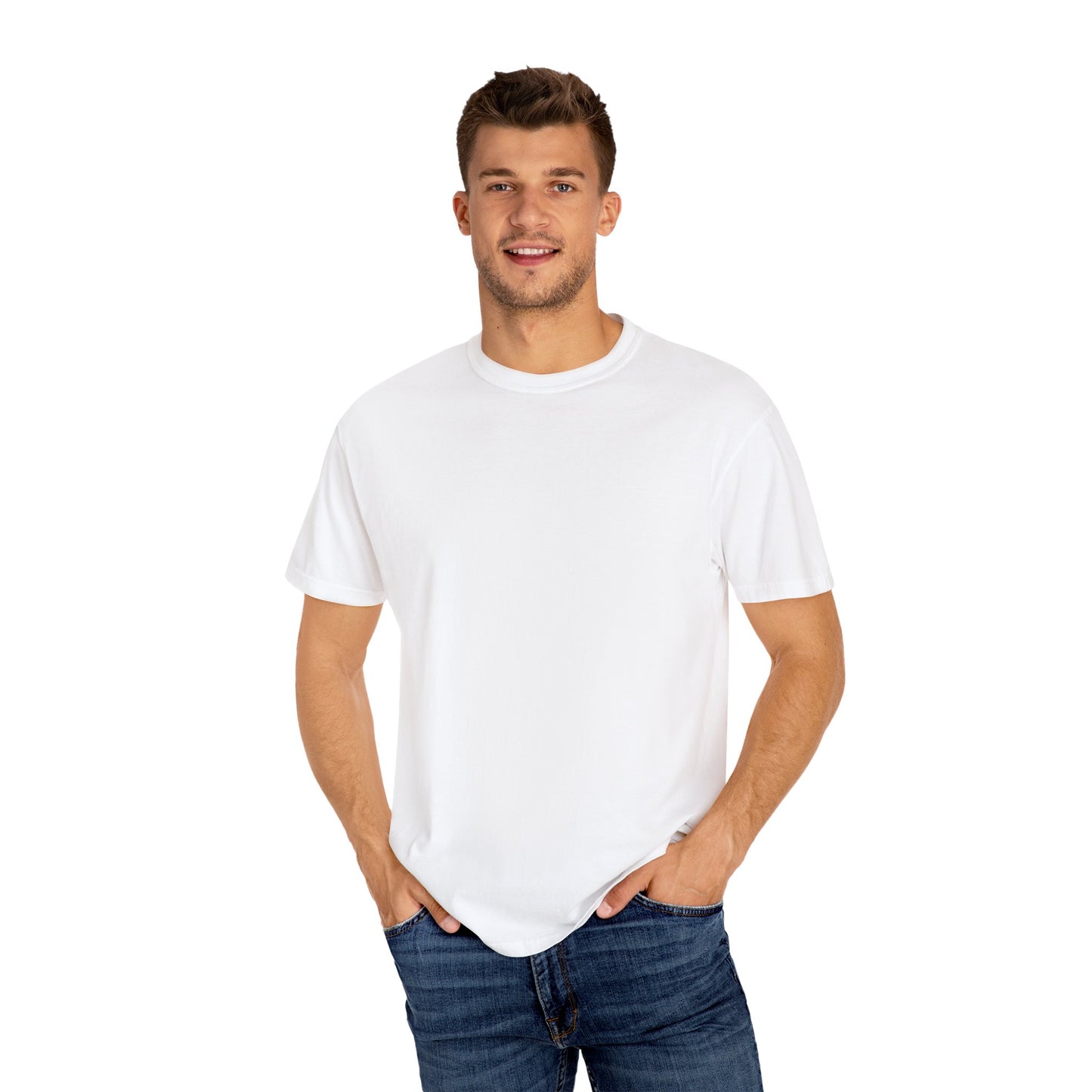 Spanish Unisex Need Prayer? Tap My Shoulder Pray Together Tee Premium Oversize Fit Minimalist T-shirt Christian Faith-Based Tee Basic