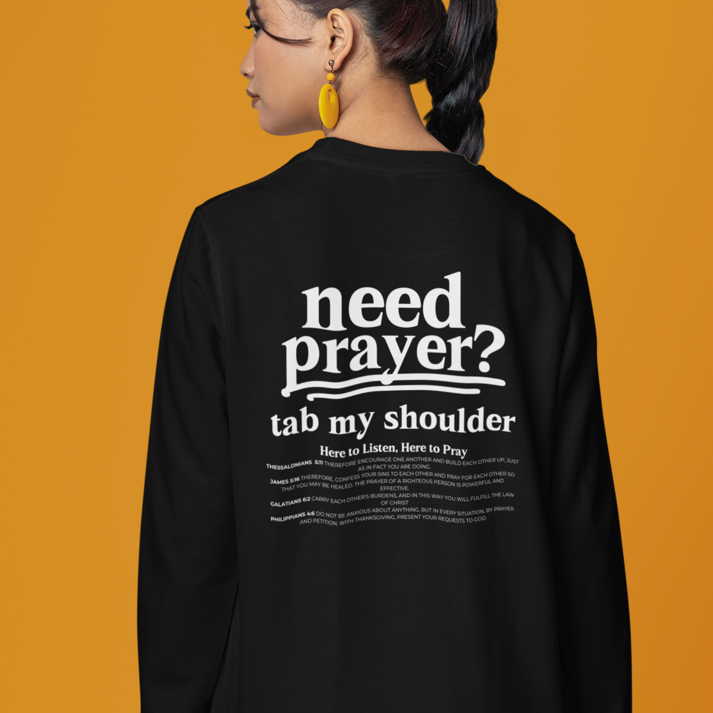 Unisex Inspirational Need Prayer? Tab My Shoulder We Can Pray Sweatshirt