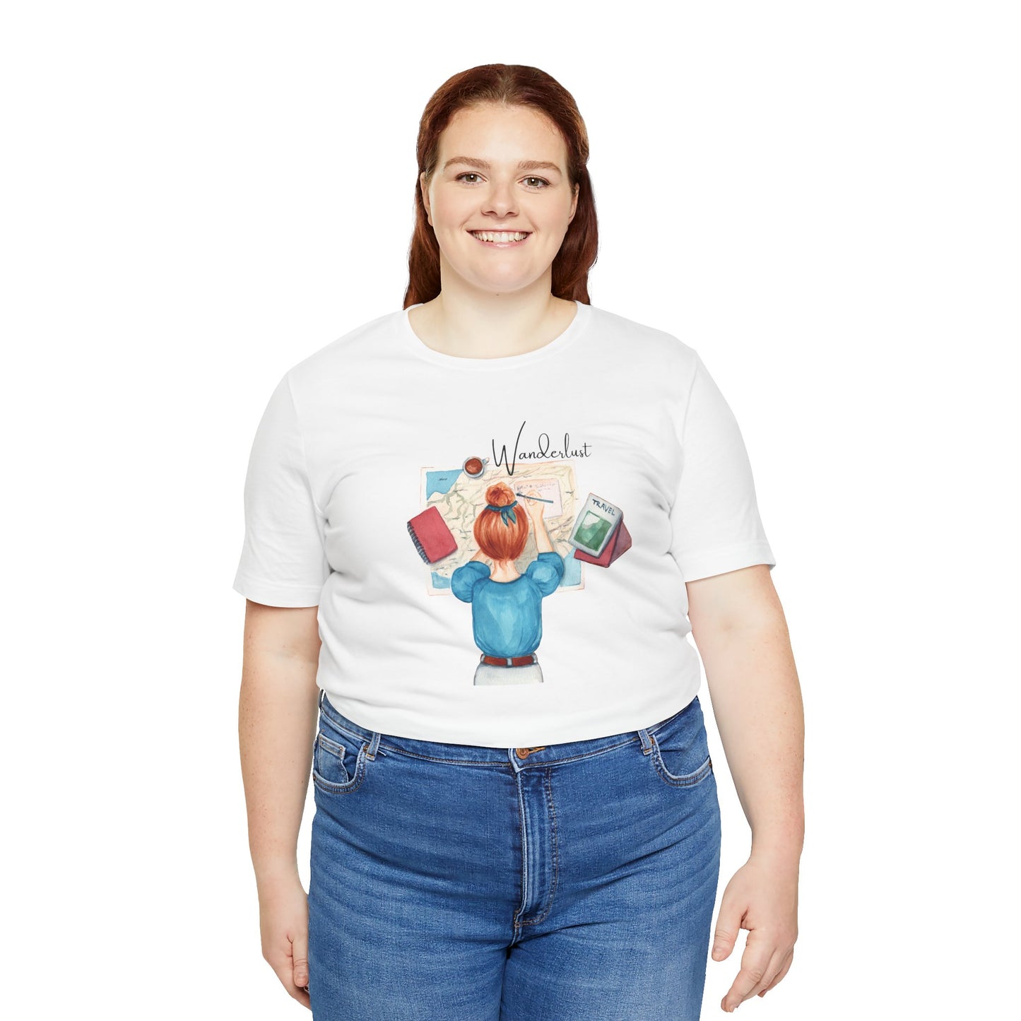 Wanderlust Traveling Girl Watercolor Women's T-Shirt