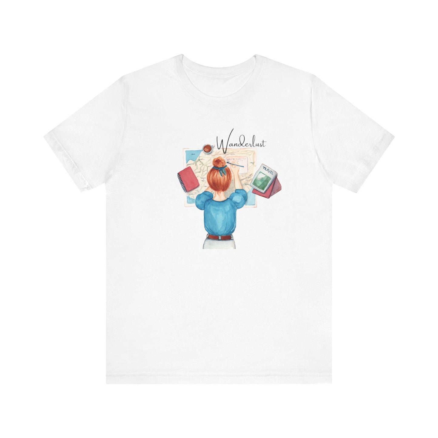 Wanderlust Traveling Girl Watercolor Women's T-Shirt