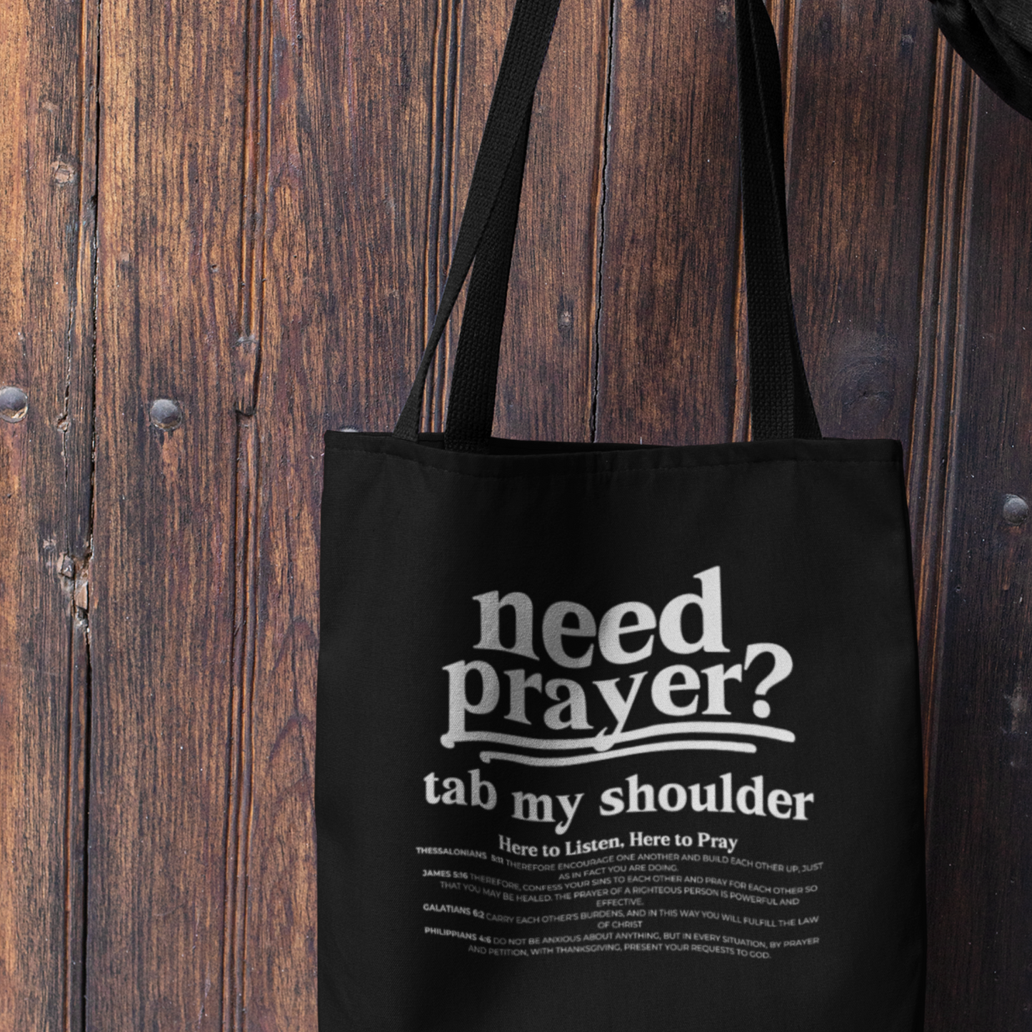 Need Prayer? Tab my Shoulder Cotton Canvas Tote Unisex