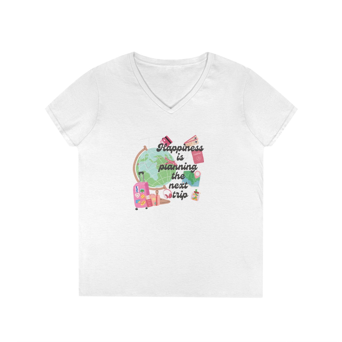 Happiness Is Planning the Next Trip Women's V-Neck T-Shirt