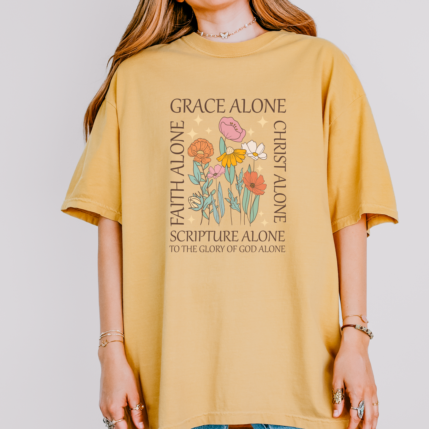 Grace Alone God Alone Scripture Alone Bible Verse Inspirational Womans Shirt