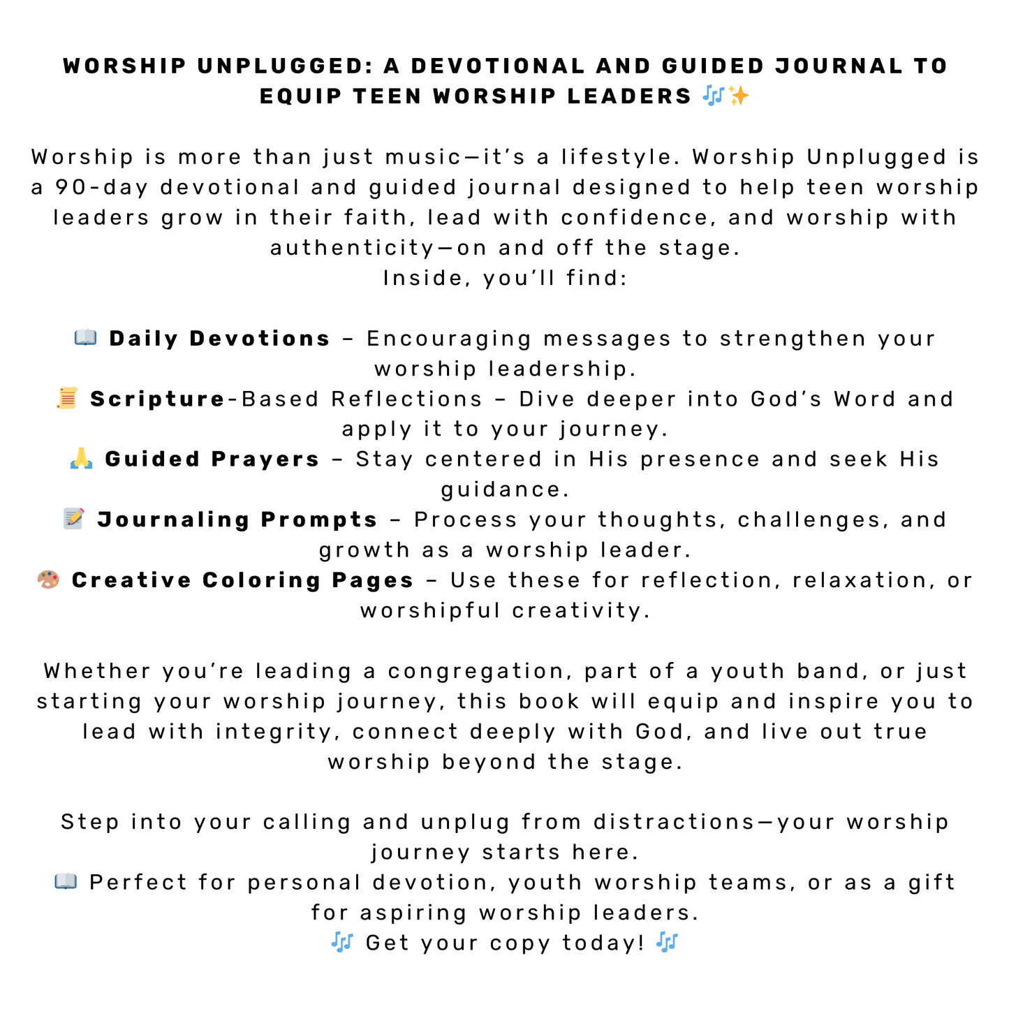 Worship Unplugged: A Devotional and Guided Journal to Equip Teen Worship Leaders