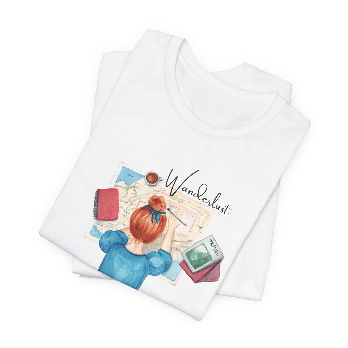 Wanderlust Traveling Girl Watercolor Women's T-Shirt