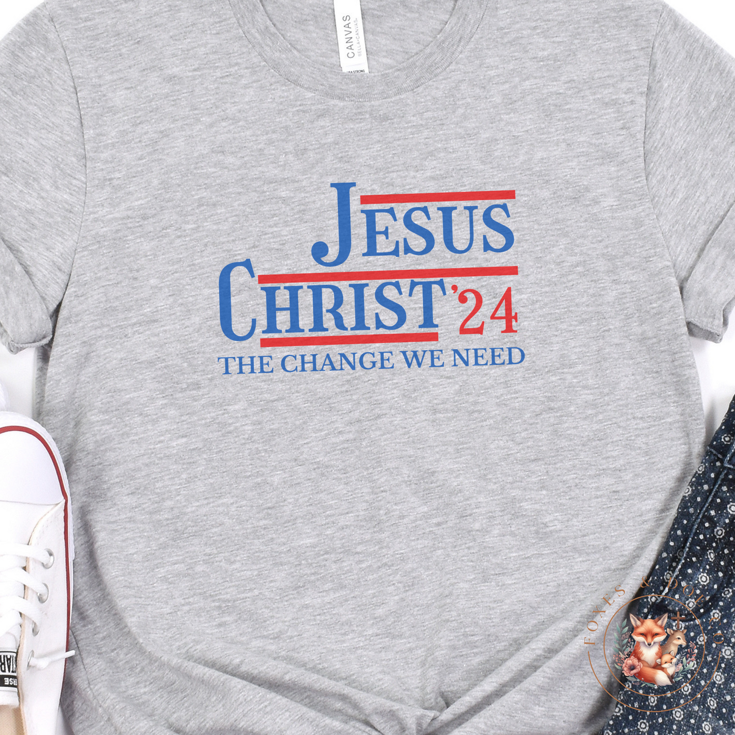 Men's Jesus Christ '24– The Change We Need Christian Campaign Tee