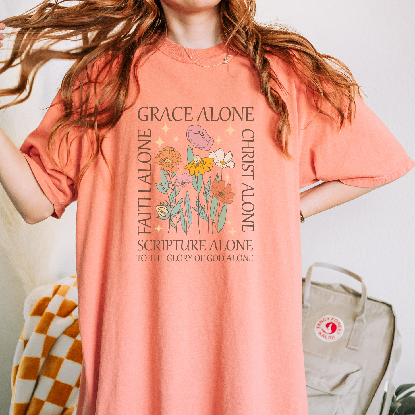 Grace Alone God Alone Scripture Alone Bible Verse Inspirational Womans Shirt