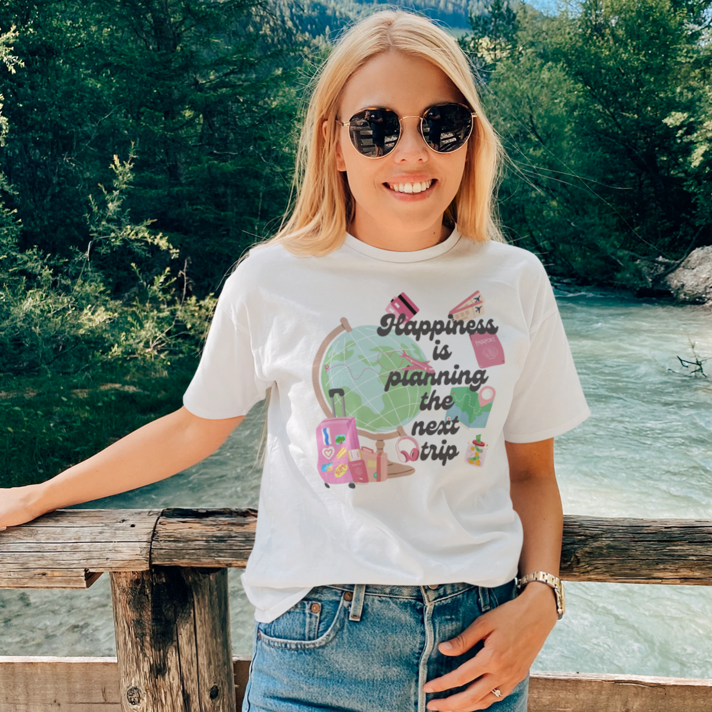 Happiness is Planning the Next Trip Women's Crewneck Tee