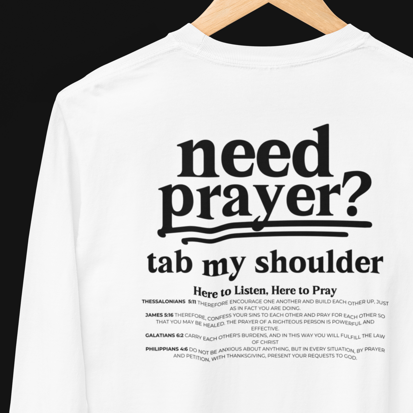 Unisex Inspirational Need Prayer? Tab My Shoulder We Can Pray Sweatshirt