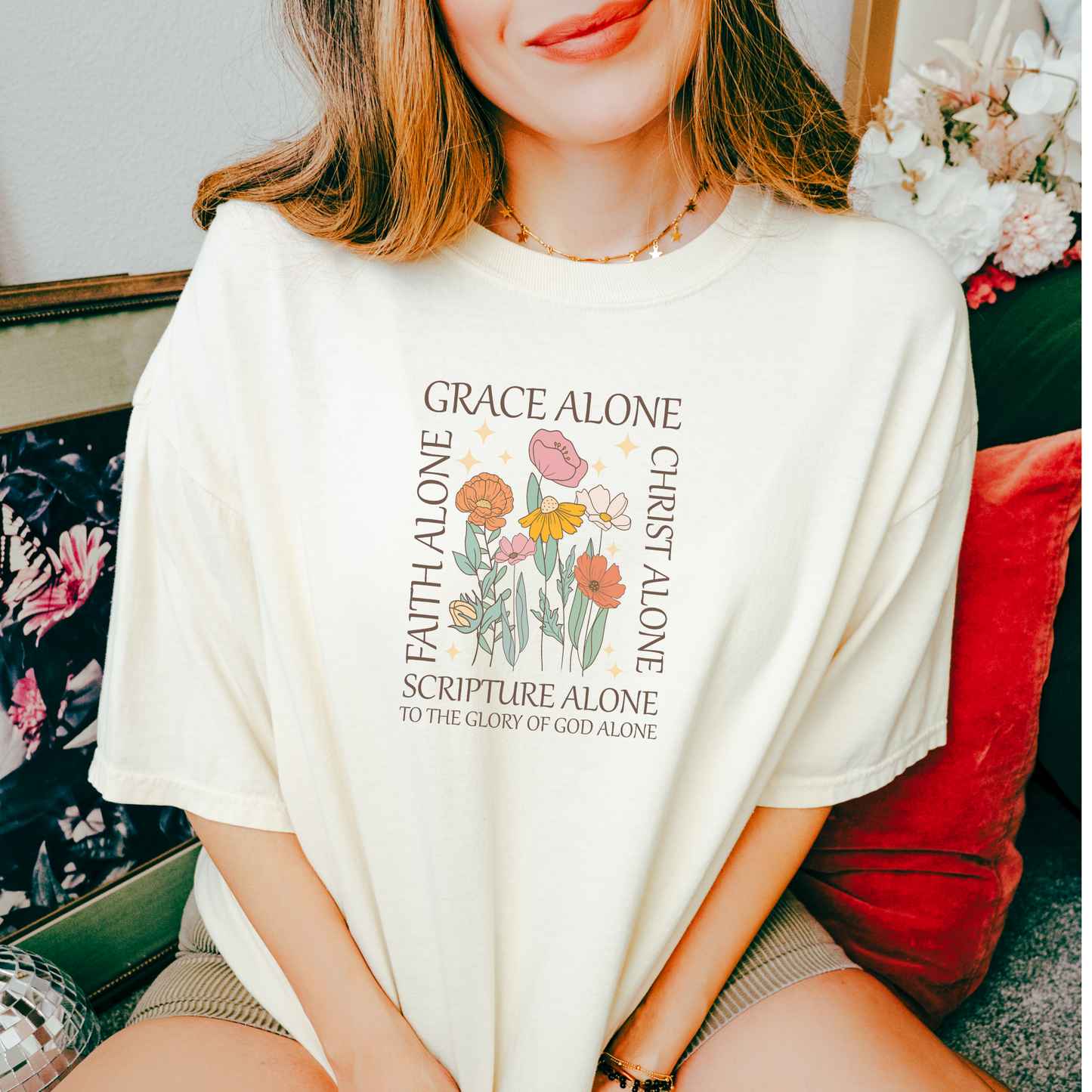 Grace Alone God Alone Scripture Alone Bible Verse Inspirational Womans Shirt