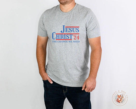 Jesus Christ for President Election Campaign Crewneck Tee